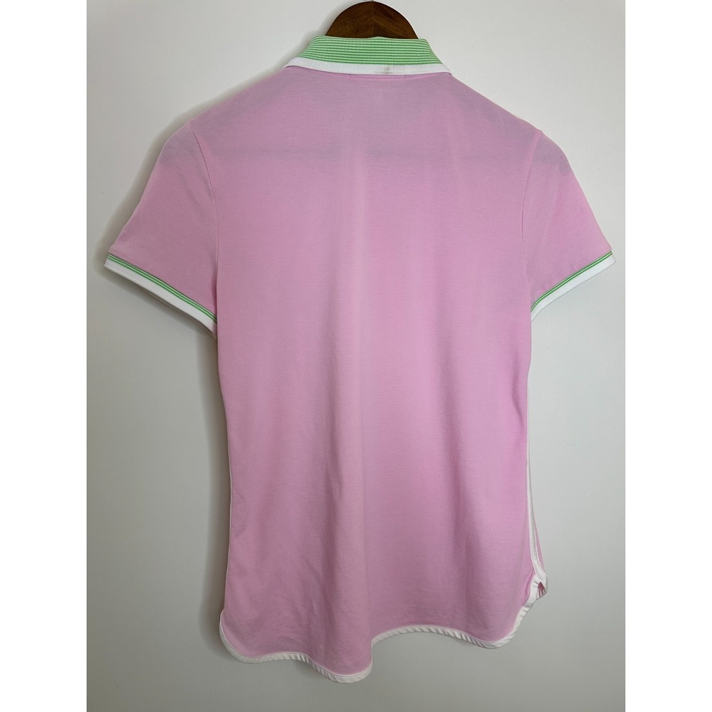 Polo Golf Ralph Lauren Tailored Fit Polo Shirt Pink Green Preppy Size Medium - Picture 7 of 8